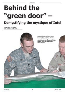 Behind the &ldquo;green door&rdquo;