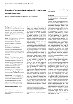 Duration of untreated psychosis and its relationship to clinical outcome