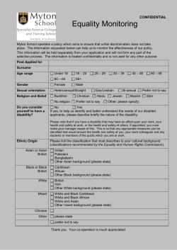 Equality Form - Myton School