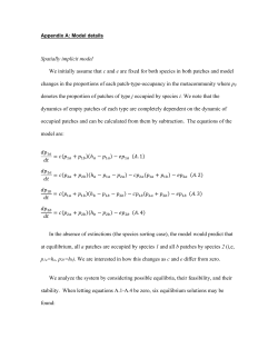 Spatially implicit model We initially assume that c and e are fixed for