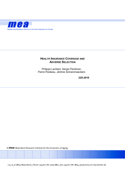 20 Health Insurance Coverage and Adverse Selection