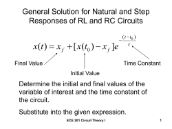 General Solution for Natural and Step Responses of RL and RC