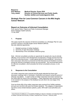 Outcome of informal consultation