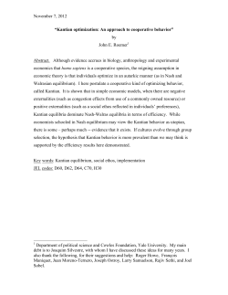 Kantian optimization: An approach to cooperative behavior
