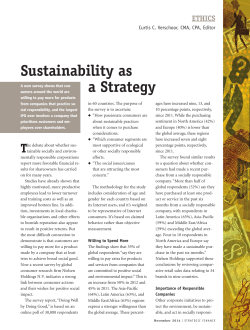 Sustainability as a Strategy