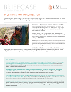 Incentives for Immunization - The Abdul Latif Jameel Poverty Action