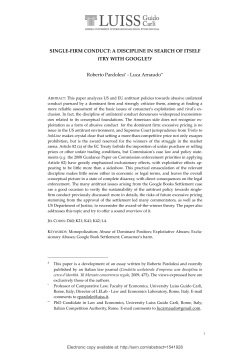 SINGLE-FIRM CONDUCT: A DISCIPLINE IN SEARCH OF ITSELF