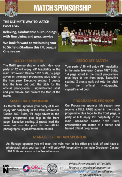 match ball sponsor associate match match sponsor programme