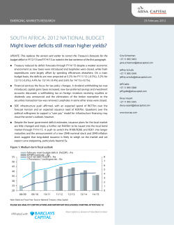 South Africa 2012 National Budget: Might lower