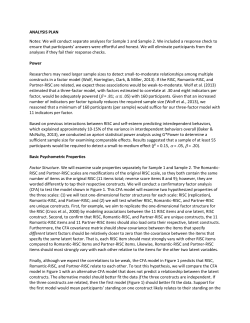 ANALYSIS PLAN Notes: We will conduct separate analyses for