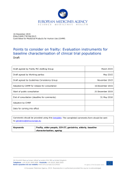 Points to consider on frailty: Evaluation instruments