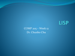 LISP - Franklin University Computer Science Program