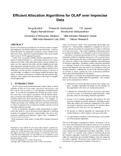 Efficient Allocation Algorithms for OLAP over Imprecise Data