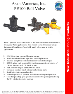 Asahi/America, Inc. PE100 Ball Valve