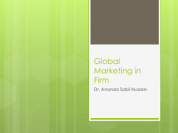 Global Marketing in Firm - Dr. Ananda Sabil Hussein