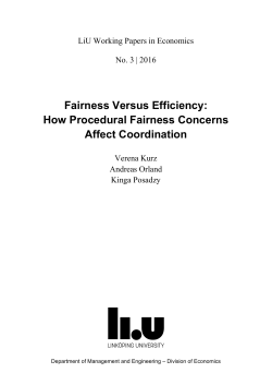 Fairness Versus Efficiency: How Procedural Fairness
