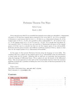 Frobenius Theorem Two Ways