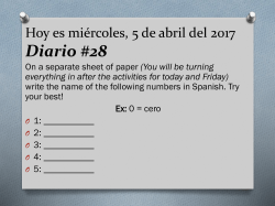 Hoy es mi&eacute;rcoles, 5 de abril del 2017 Diario