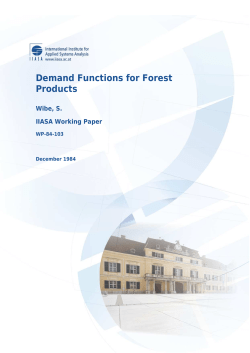 Demand Functions for Forest Products