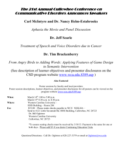 The 21st Annual Cullowhee Conference on Communicative