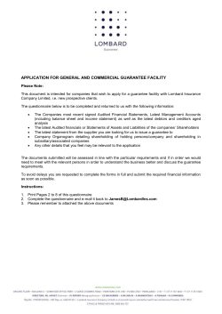 APPLICATION FOR GENERAL AND COMMERCIAL GUARANTEE