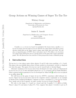 Group Actions on Winning Games of Super Tic-Tac