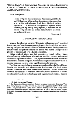 "Do No Harm": A Comparative Analysis of Legal Barriers to