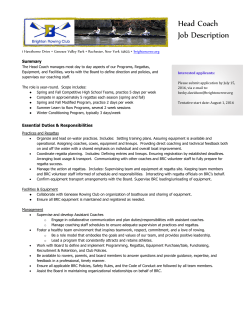 Head Coach Job Description
