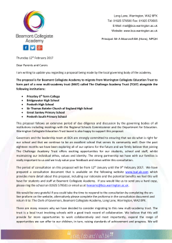 Long Lane, Warrington, WA2 8PX Tel: 01925 579500 Fax: 01925