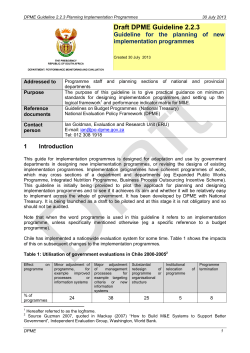 Draft DPME Guideline 2.2.3