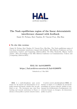 The Nash equilibrium region of the linear deterministic