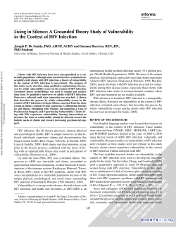 A Grounded Theory Study of Vulnerability in the Context of HIV