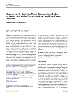 Quasi-perspective Projection Model: Theory and Application to