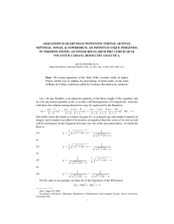 aequationum quarundam potestatis tertiae, quintae, septimae