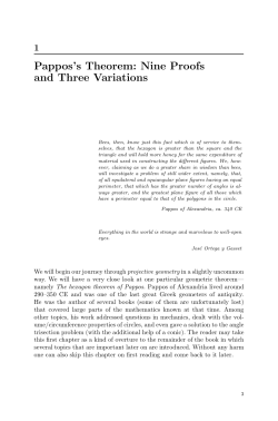 Pappos`s Theorem: Nine Proofs and Three Variations