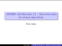 MTHSC 412 Section 1.5 &ndash; Solution sets of linear equations
