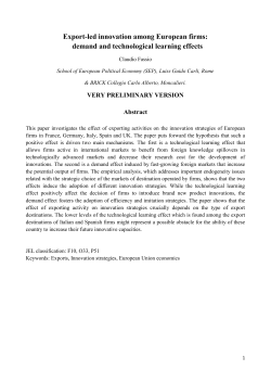 Export-led innovation among European firms: demand and