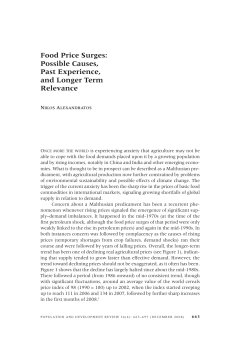 Food Price Surges: Possible Causes, Past