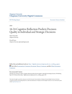 16-24 Cognitive Reflection Predicts Decision Quality in Individual