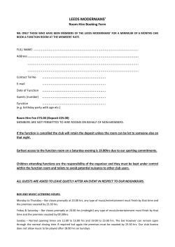 Booking Form - Leeds Modernians