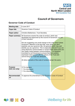 Policy front sheet template - Central and North West London NHS