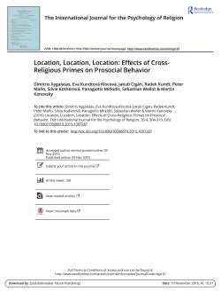 Effects of Cross- Religious Primes on Prosocial Behavior