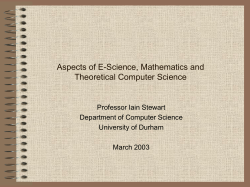 Aspects of E-Science, Mathematics and Theoretical Computer Science