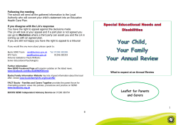 Parent`s leaflet - what to expect at an annual review