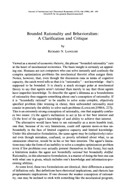 Bounded Rationality and Behavioralism