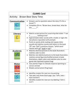CLAMS Card for Brown Bear
