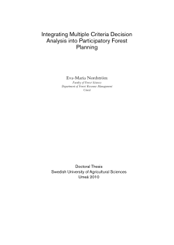 Integrating Multiple Criteria Decision Analysis