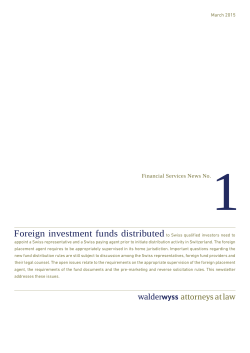 Foreign investment funds distributed to Swiss qualified investors