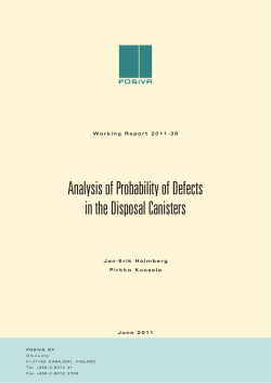 Analysis of Probability of Defects in the Disposal Canisters