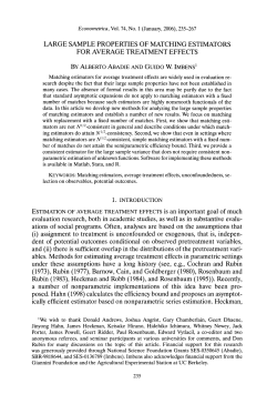 Large Sample Properties of Matching Estimators for Average